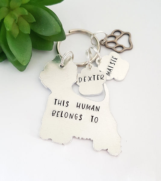 West Highland Terrier keyring, this human belongs to