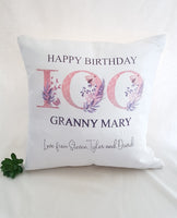 Personalised Milestone  Birthday Cushion Cover