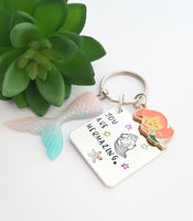 You are mermazing, mermaid keyring, thank you gift, personalised keychain, hand stamped keyring, resin keychain, teacher appreciation
