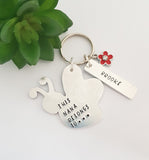 Hand stamped bee keyring, this Nanna belongs to, Nana keyring, hand stamped personalised keyring, bee keyring, Mothers Day Gift