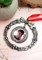 Photo wreath  memorial ornament, photo bauble