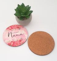 Loveliest Nanna tea coaster, floral coaster