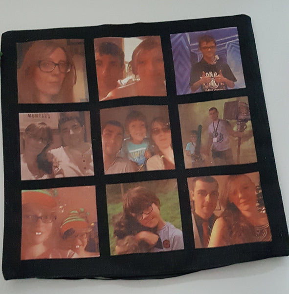 Personalised photo panel cushion cover