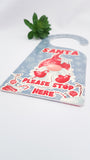 Santa stop here, door hanger, Christmas decor