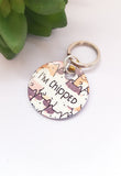 Round cat tag, Illustrated cat tags, Personalised ID tags for cat, waterproof cat name tags, printed pet tags