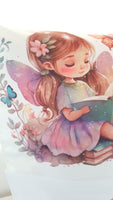 Fairy reading cushion with pocket, personalised cushion cover