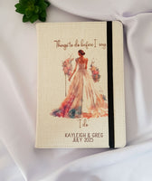 Bride to be fabric notebook, Things to do before I sat I do