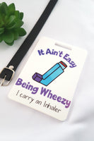 I carry an inhaler, Inhaler bag tag, allergy tag, coat tag, Asthma alert, medical alert warning, warning bag tag, Asthma alert sign