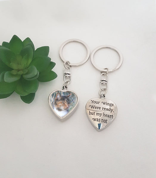 Photo urn keyring, urn keyring, your wings were ready but my heart was not. Ashes photo keyring, Urn keychain, Cremation keychain urn, Ashes keepsake gift