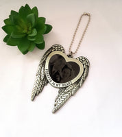 Angel wings photo memorial ornament, photo bauble, hanging memorial, Forever in my heart