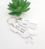 Hand stamped Best Dad By Par Keyring