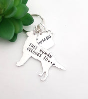 Golden Retriever Keyring 'This human belongs to'