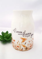 If Nanas were flowers I'd pick you, flower milk jug, nana's flower vase, gift for nana, personalised vase, Ceramic Milk Jug, Small Vase Gift