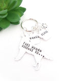 Golden Retriever Keyring 'This human belongs to'