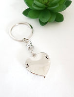 Angel wing locket keyring, locket keyring, photo locket, Heart Shaped keyring, memorial keychain