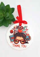 Thank you teacher gift, hanging teacher decoration, personalised teacher appreciation gift, Hanging TA decoration, teacher appreciation