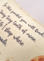 Small tooth fairy pillow, tooth fairy poem, personalised tooth fairy gift, lost tooth cushion