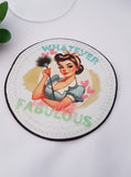 Sarcastic wine coaster, fabric wine coasters, coasters for wine glasses