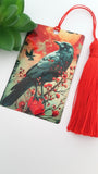 Crow bookmark, Gothic bookmark with tassel