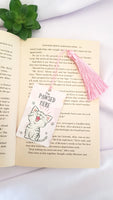 Cat bookmark, funny cat bookmark with tassel, you pawsed here