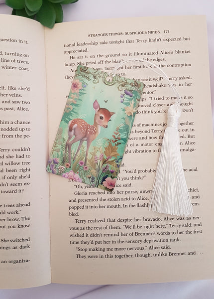 Deer bookmark, Baby deer bookmark with tassel