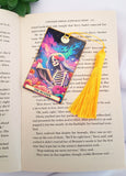 Skeleton bookmark, Tarot card aesthetic bookmark with tassel