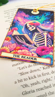 Skeleton bookmark, Tarot card aesthetic bookmark with tassel