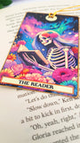 Skeleton bookmark, Tarot card aesthetic bookmark with tassel