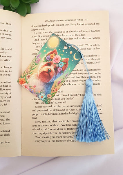 Yorkshire terrier bookmark with tassel