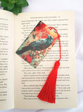 Crow bookmark, Gothic bookmark with tassel