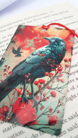 Crow bookmark, Gothic bookmark with tassel