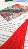 Crow bookmark, Gothic bookmark with tassel