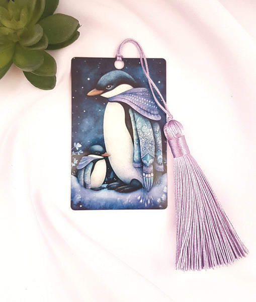 Penguin bookmark, Arctic bookmark with tassel