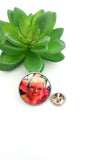 Round personalised memorial photo charm, wedding brooch