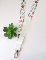 Teacher lanyard, TA lanyard, brunette teacher lanyard, nursery nurse lanyard