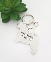 Norfolk Terrier dog keyring 'This human belongs to'