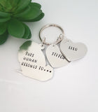 Hand stamped Chinchilla keyring