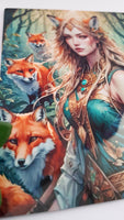 Fox Maiden Print - Metal print, magnet or coaster