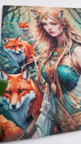 Fox Maiden Print - Metal print, magnet or coaster