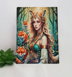 Fox Maiden Print - Metal print, magnet or coaster