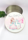 Personalised  princess hair bobble tin, hair accessories tin, princess tin