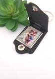 Personalised photo keyring in leather