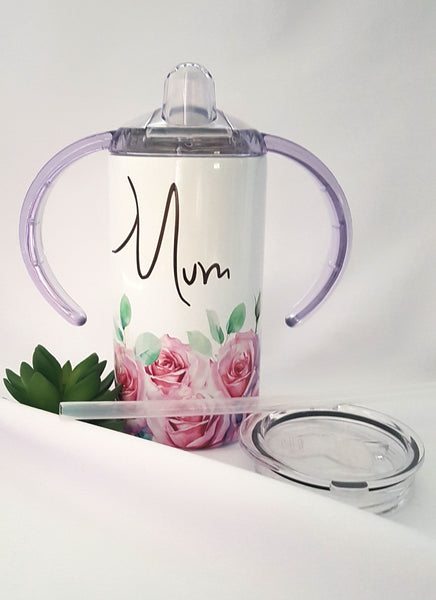 Roses adult sippy cup, cup with handles, dementia aid, floral sippy cups for disabled adult, Ideal gift for mum with Dementia, stocking fillers