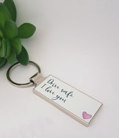 Drive safe  I love you keyring,   metal keyring,  passed driving test, gifts for boyfriend, initial keychain, drive safe