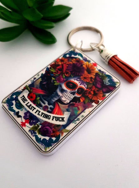 The last flying fuck skeleton Keyring - The audacity (Copy)