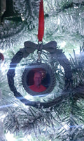 Photo wreath  memorial ornament, photo bauble