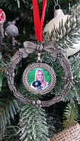 Photo wreath  memorial ornament, photo bauble