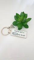 'You've got a pizza my heart' keyring