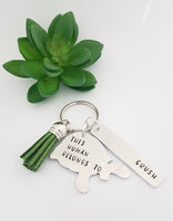 Tortoise owner keyring