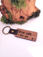 Wooden drive safe keyring